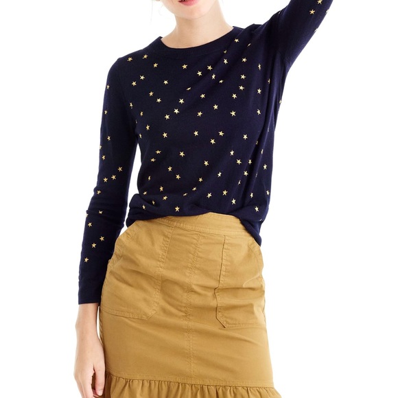 J. Crew Sweaters - J.Crew Embroidered Star Sweater Sz S EUC
